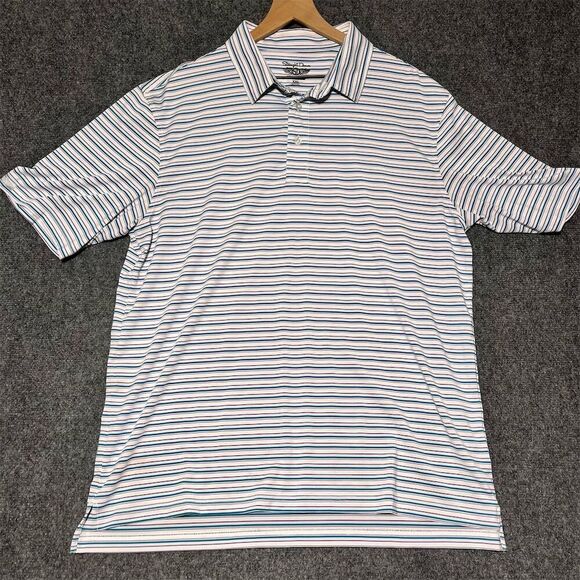 Straight Down Men's 2XL Striped Polo Golf Shirt Multicolor Short Sleeve - Picture 2 of 6